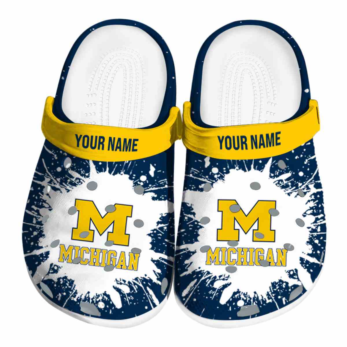 Michigan Wolverines NCAA Sport Crocs Crocband Clogs Shoes Comfortable For Men Women and Kids