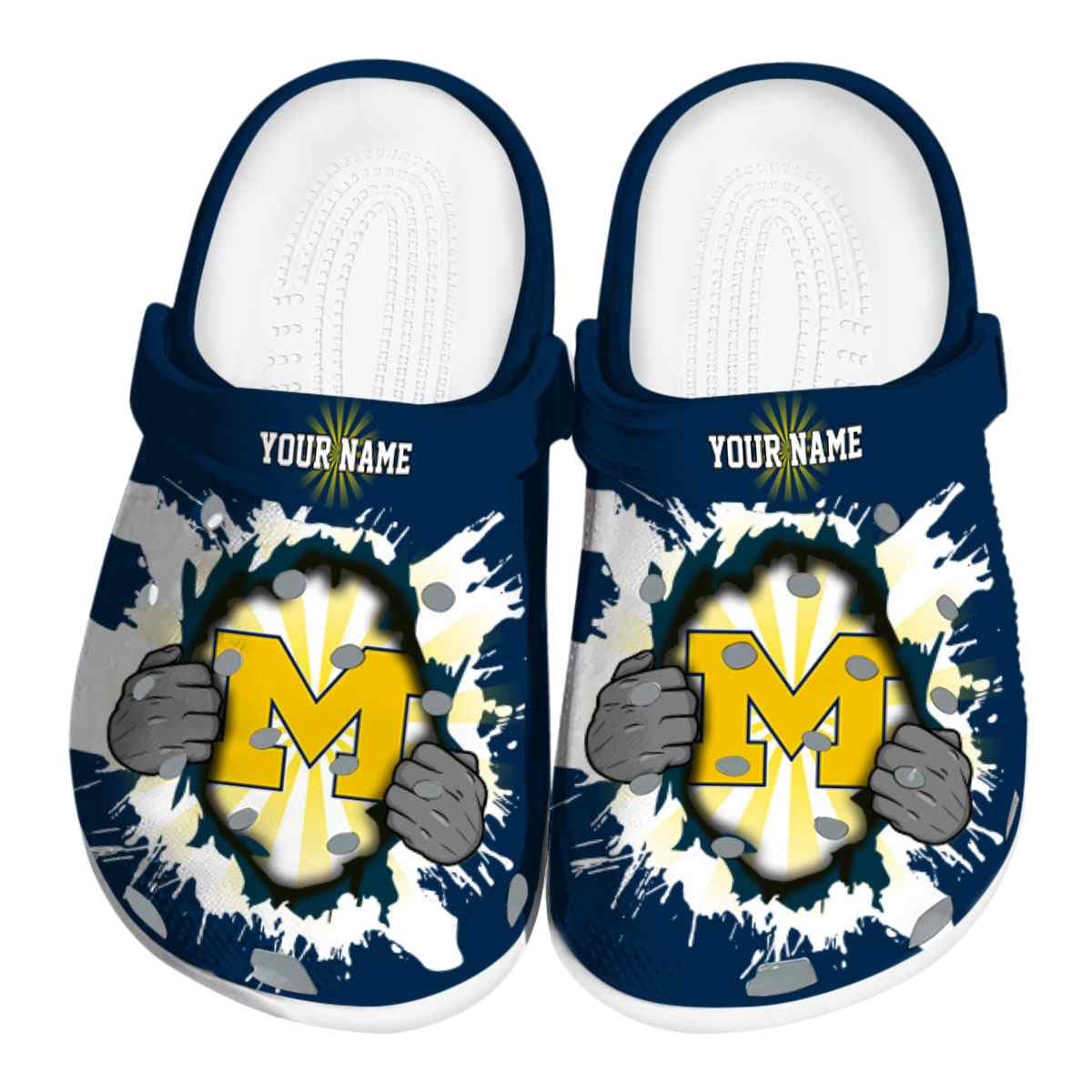 Michigan Wolverines NCAA Sport Crocs Crocband Clogs Shoes Comfortable For Men Women and Kids