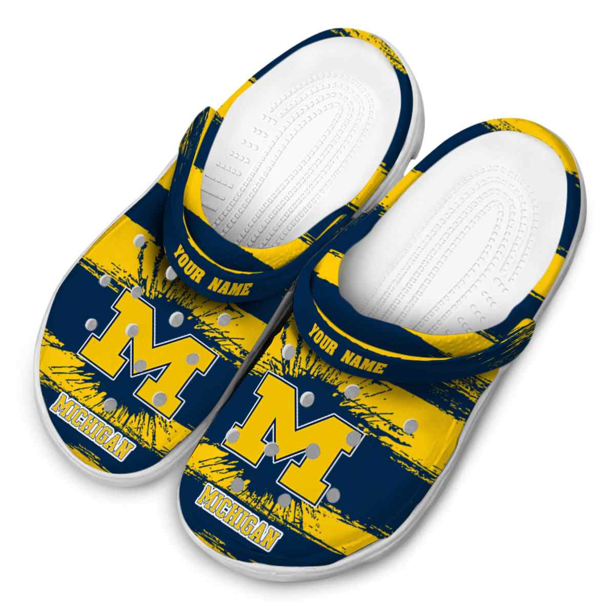 Michigan Wolverines NCAA Sport Crocs Crocband Clogs Shoes Comfortable For Men Women and Kids