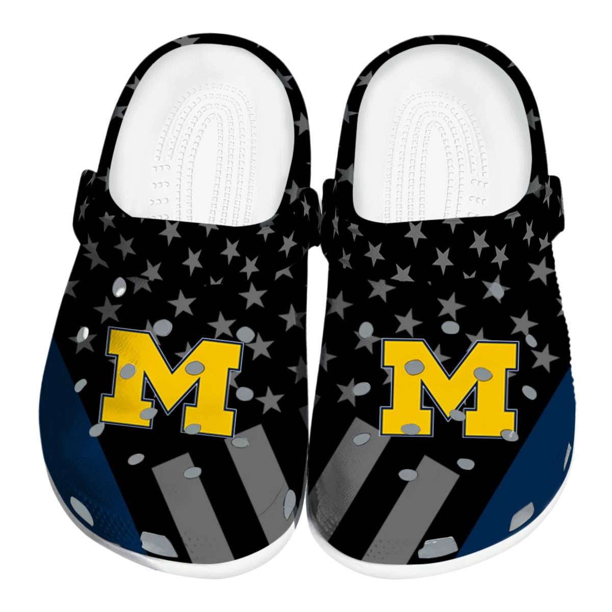 Michigan Wolverines NCAA Sport Crocs Crocband Clogs Shoes Comfortable For Men Women and Kids