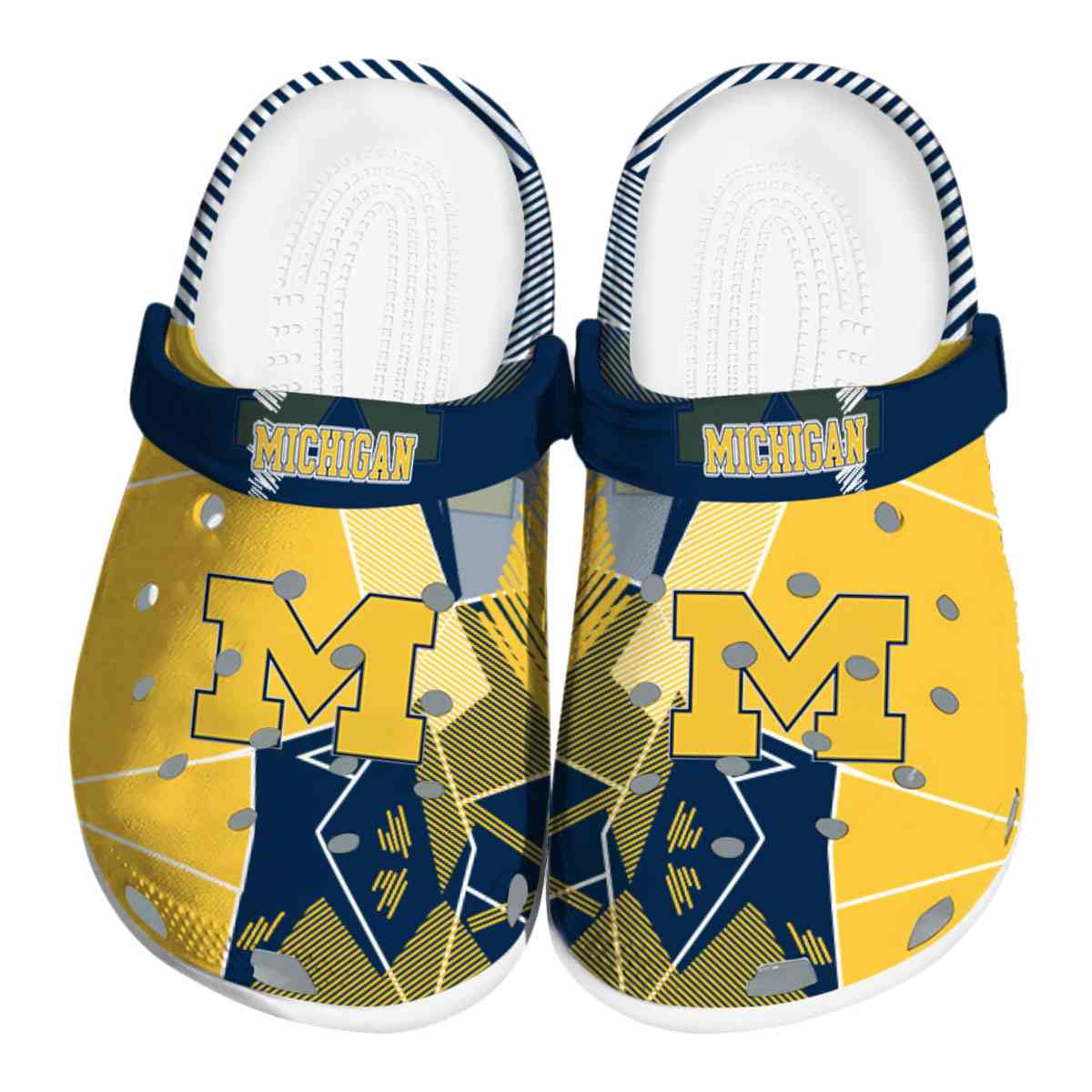Michigan Wolverines NCAA Sport Crocs Crocband Clogs Shoes Comfortable For Men Women and Kids