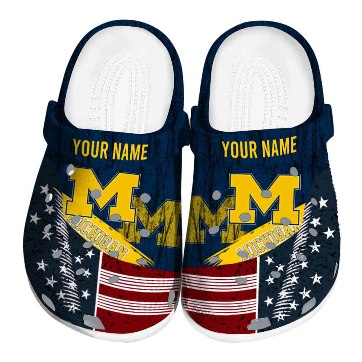 Michigan Wolverines NCAA Sport Crocs Crocband Clogs Shoes Comfortable For Men Women and Kids