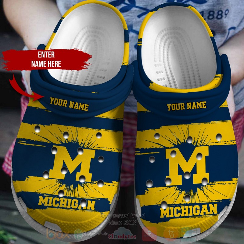 Michigan Wolverines NCAA Sport Crocs Crocband Clogs Shoes Comfortable For Men Women and Kids
