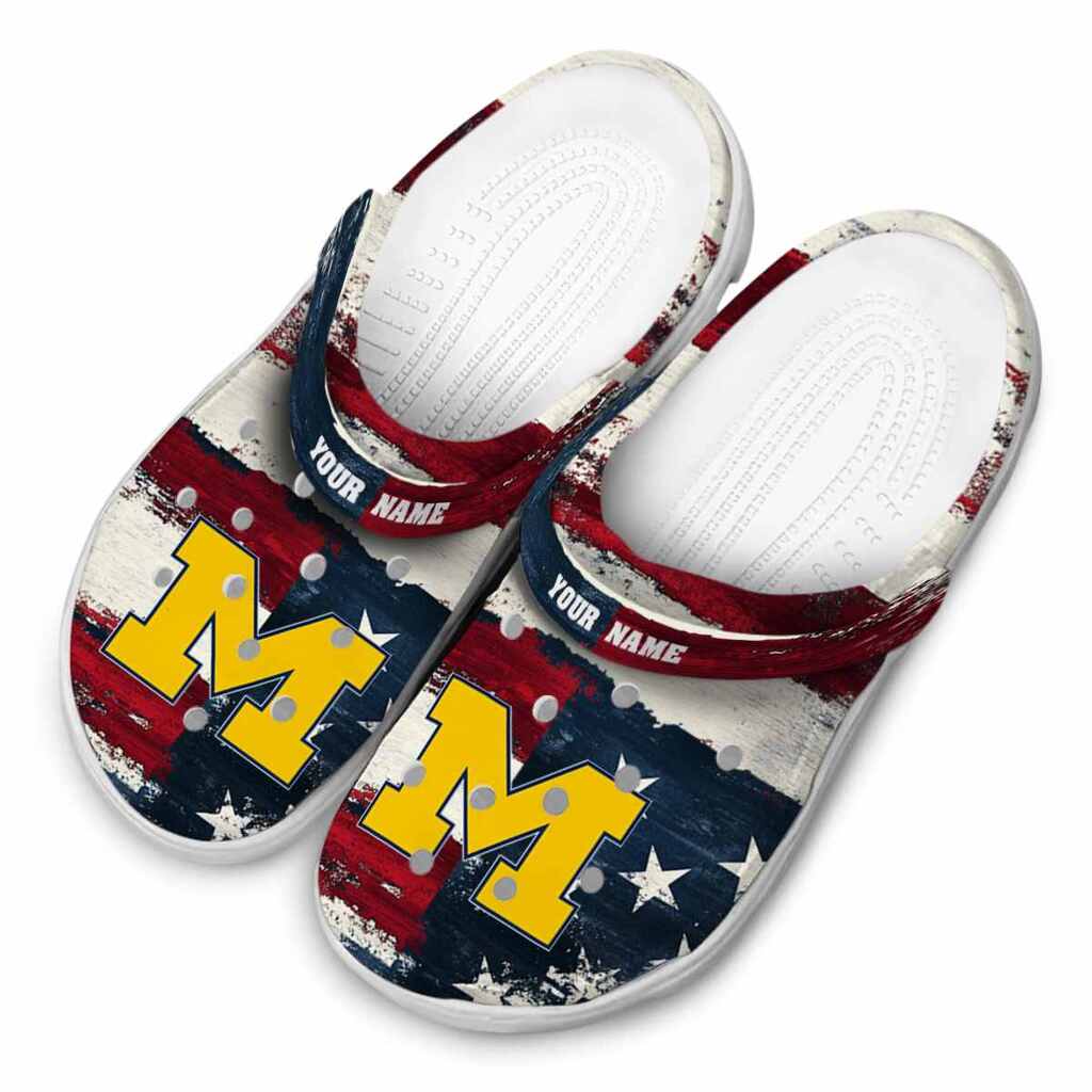 Michigan Wolverines Patriotic Stripes ClogTVC1801962 - Image 4