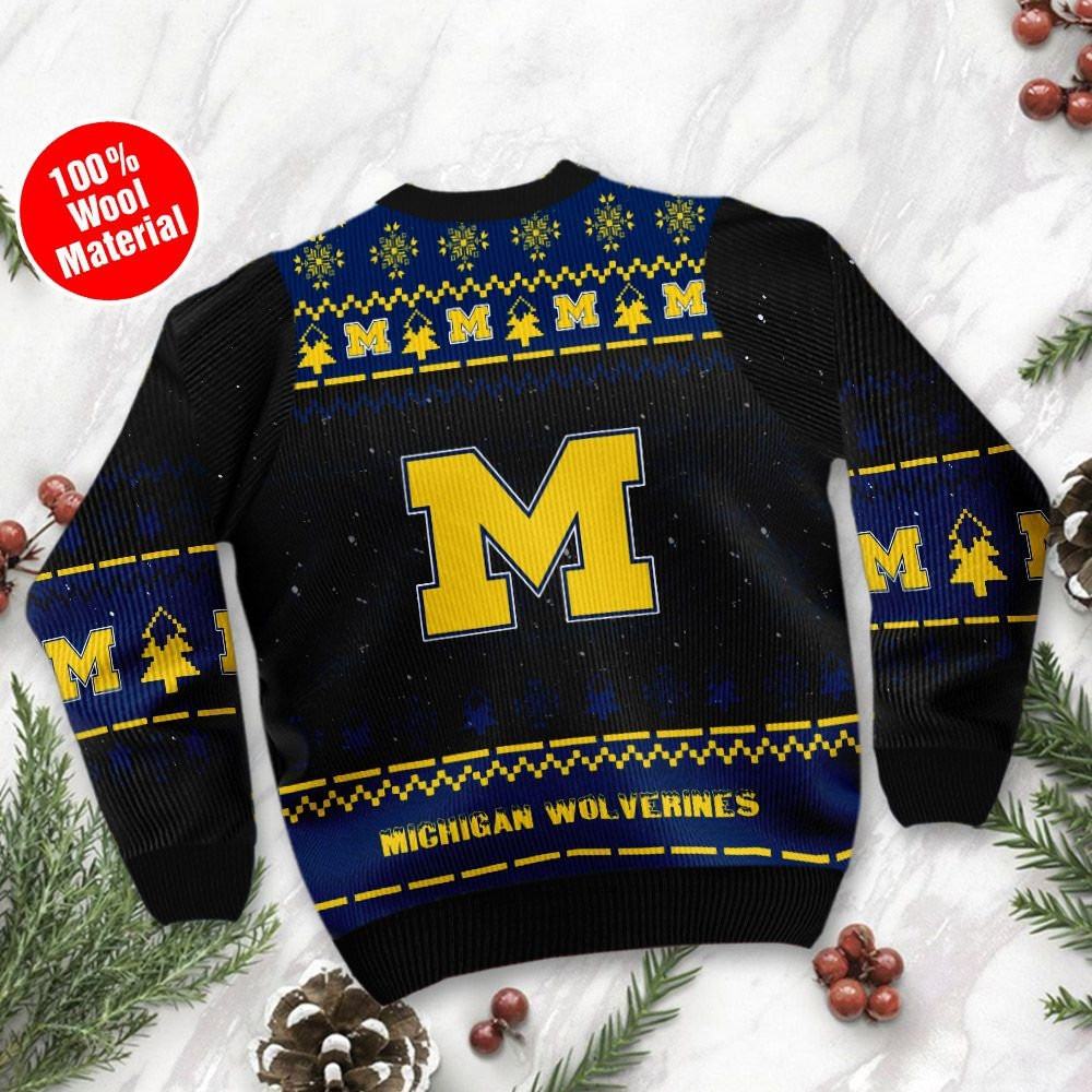 Michigan Wolverines Snoopy Dabbing Holiday Party Ugly Christmas Sweater Adult 3D Funny Matching for family - Image 3