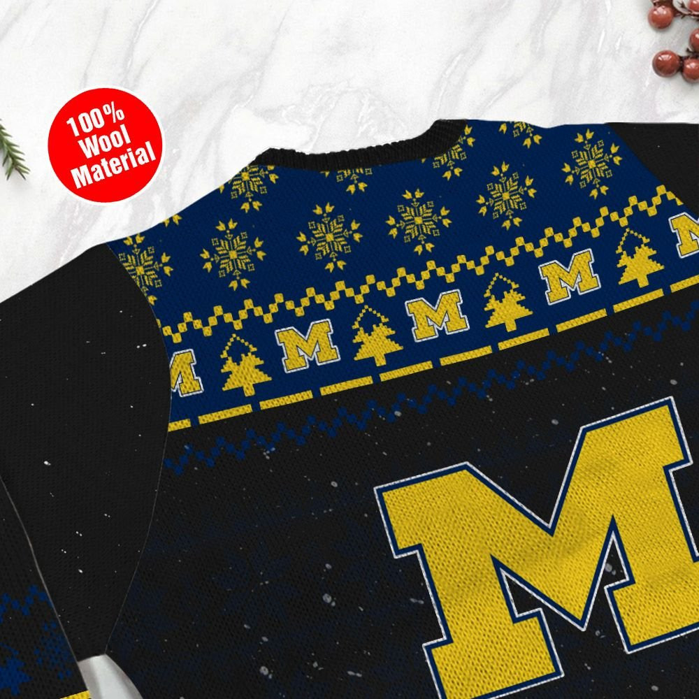 Michigan Wolverines Snoopy Dabbing Holiday Party Ugly Christmas Sweater Adult 3D Funny Matching for family - Image 5