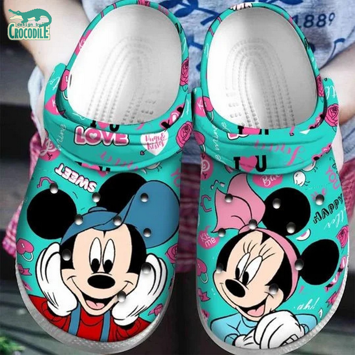 Micke And Minnie Mouse Cartoon Crocs Crocband Clogs Shoes Comfortable For Men Women and Kids
