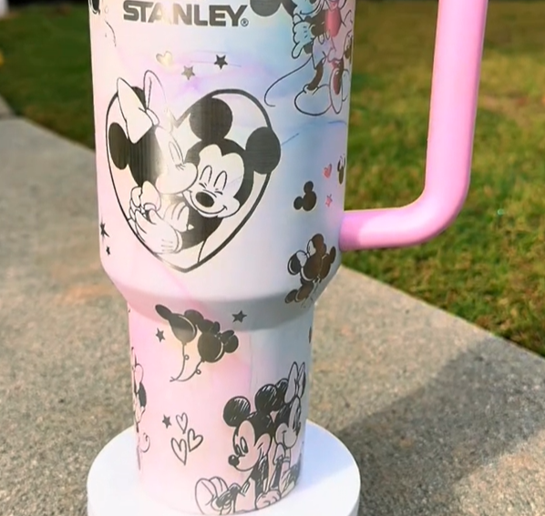 Mickey And Minnie Cartoon Custom Stanley Cup 40 oz 30 oz Tumbler With HandleTVC2301778 - Image 2