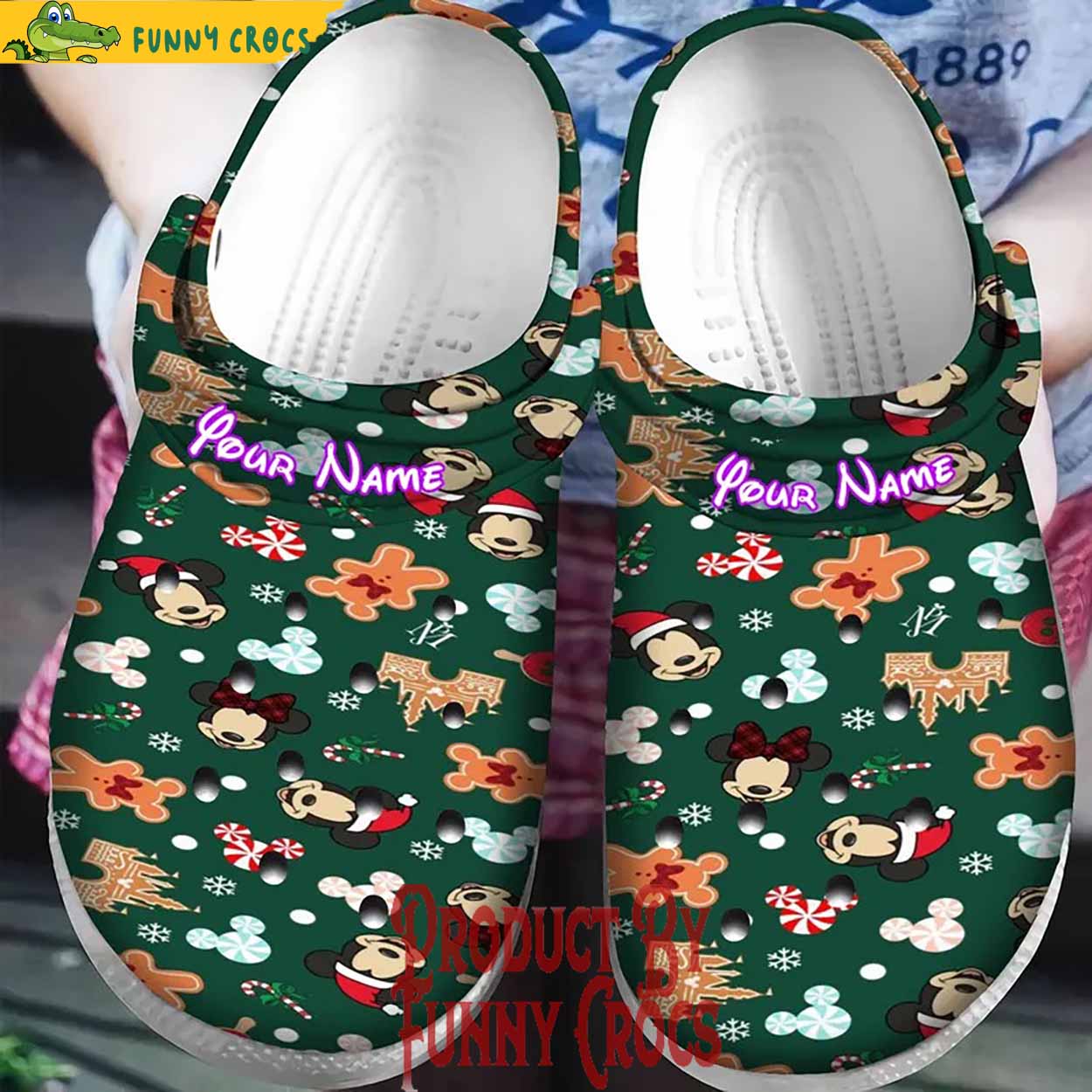 Mickey And Minnie Mouse Cartoon Christmas Crocs Crocband Clogs Shoes Comfortable For Men Women and Kids