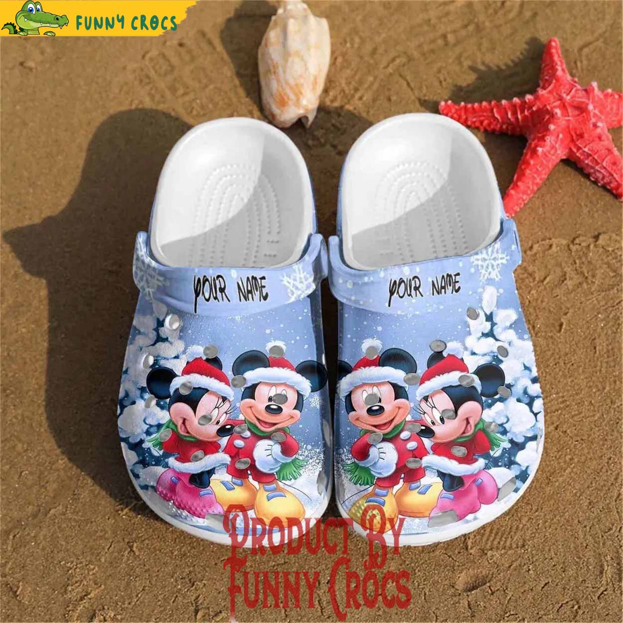 Mickey And Minnie Mouse Cartoon Christmas Crocs Crocband Clogs Shoes Comfortable For Men Women and Kids