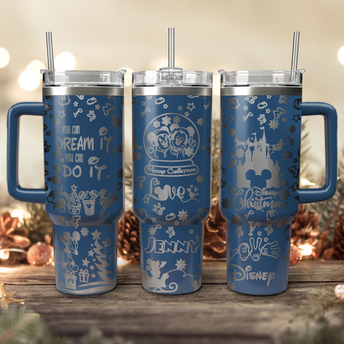 Mickey and Minnie Mouse Cartoon Christmas Custom Stanley Cup 40 oz 30 oz Tumbler With HandleTVC2301426