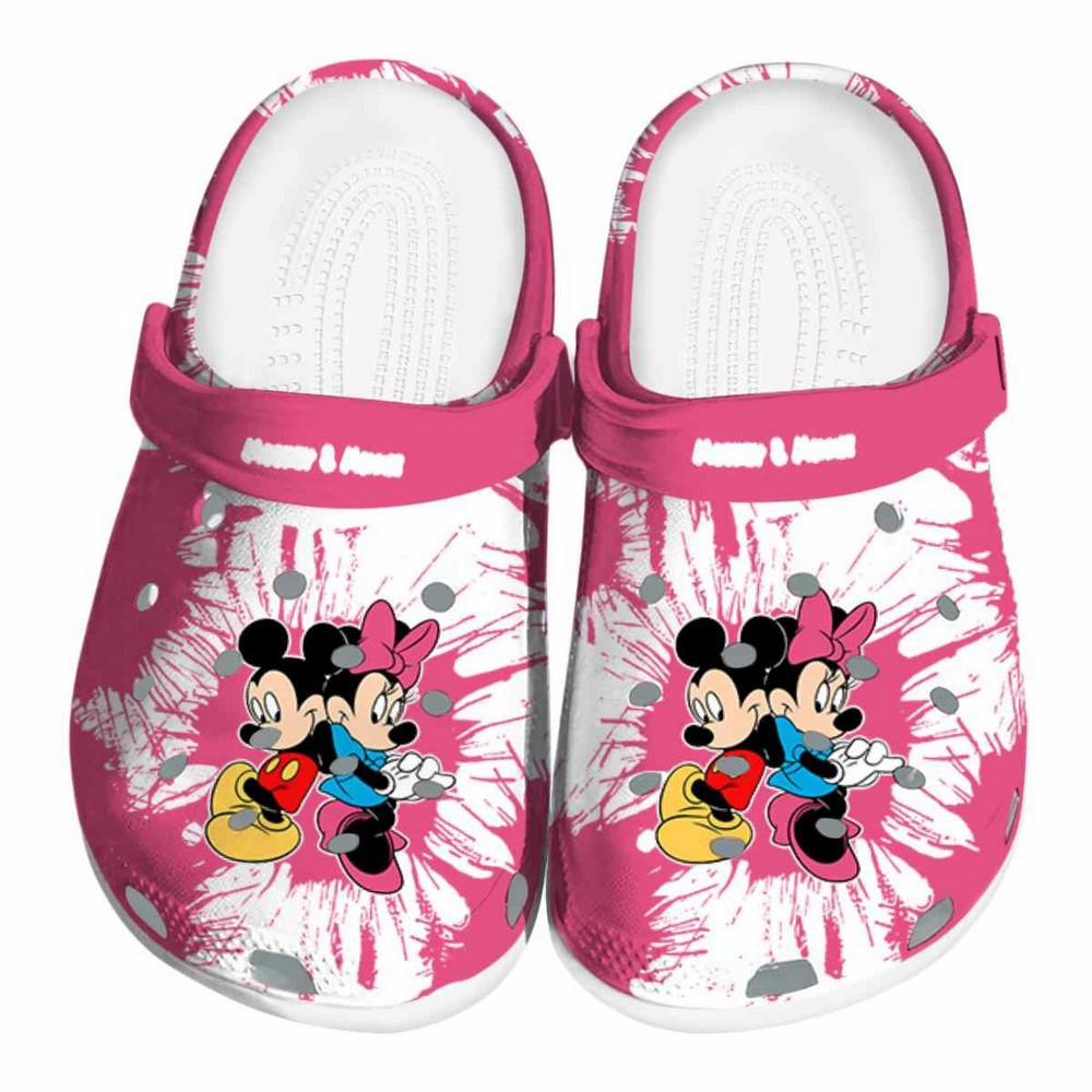 Mickey And Minnie Mouse Cartoon Crocs Crocband Clogs Shoes Comfortable For Men Women and Kids
