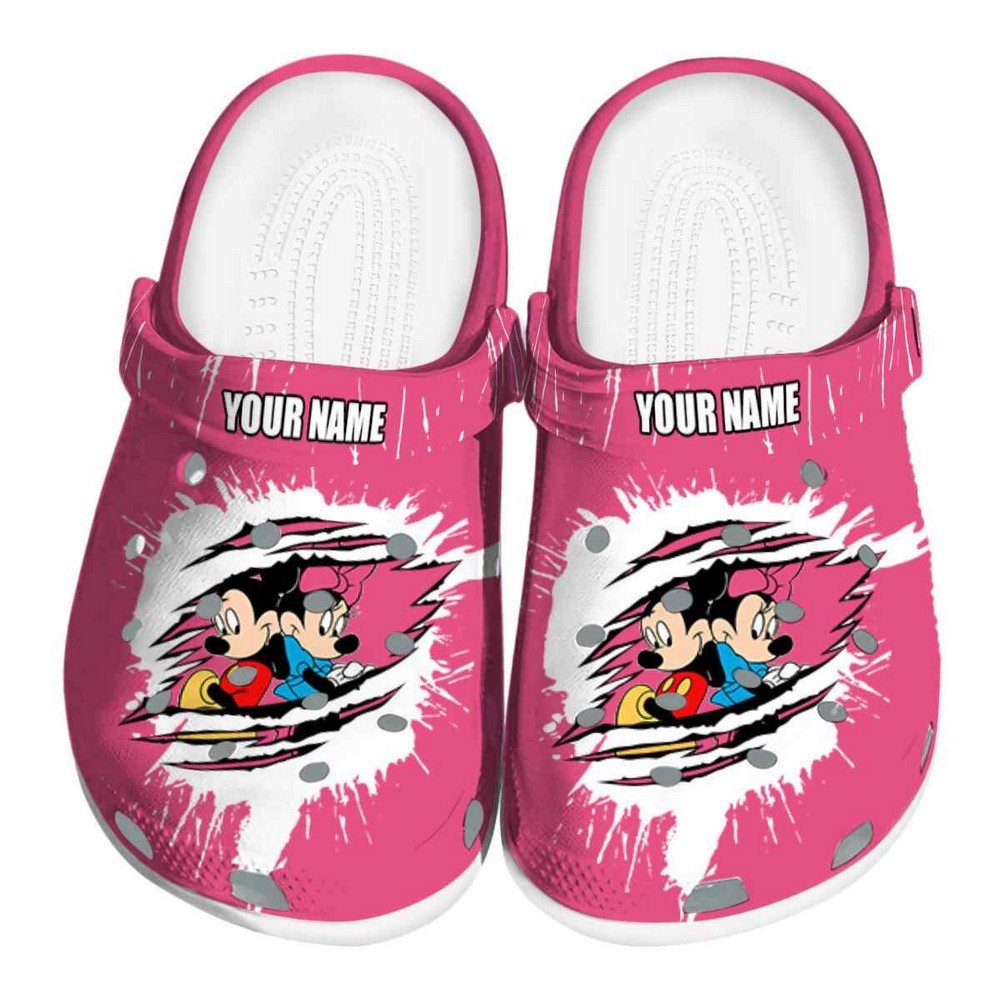 Mickey And Minnie Mouse Cartoon Crocs Crocband Clogs Shoes Comfortable For Men Women and Kids