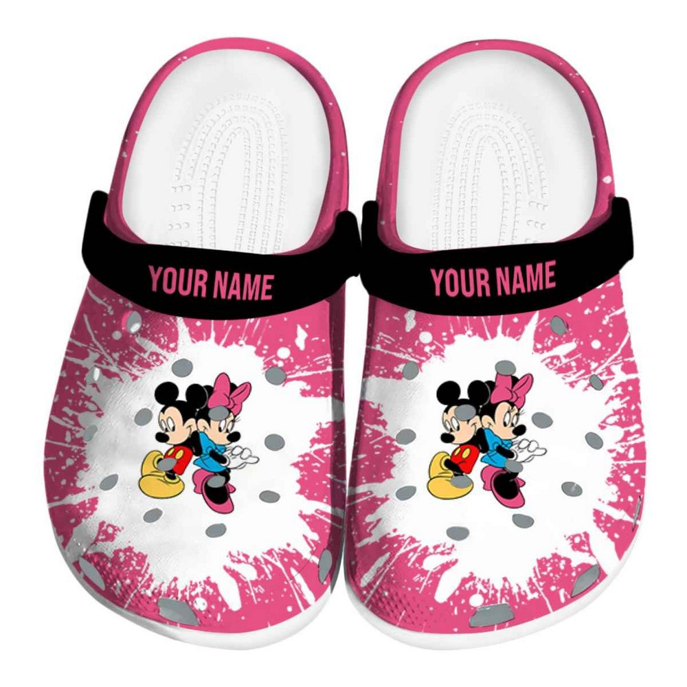 Mickey And Minnie Mouse Cartoon Crocs Crocband Clogs Shoes Comfortable For Men Women and Kids