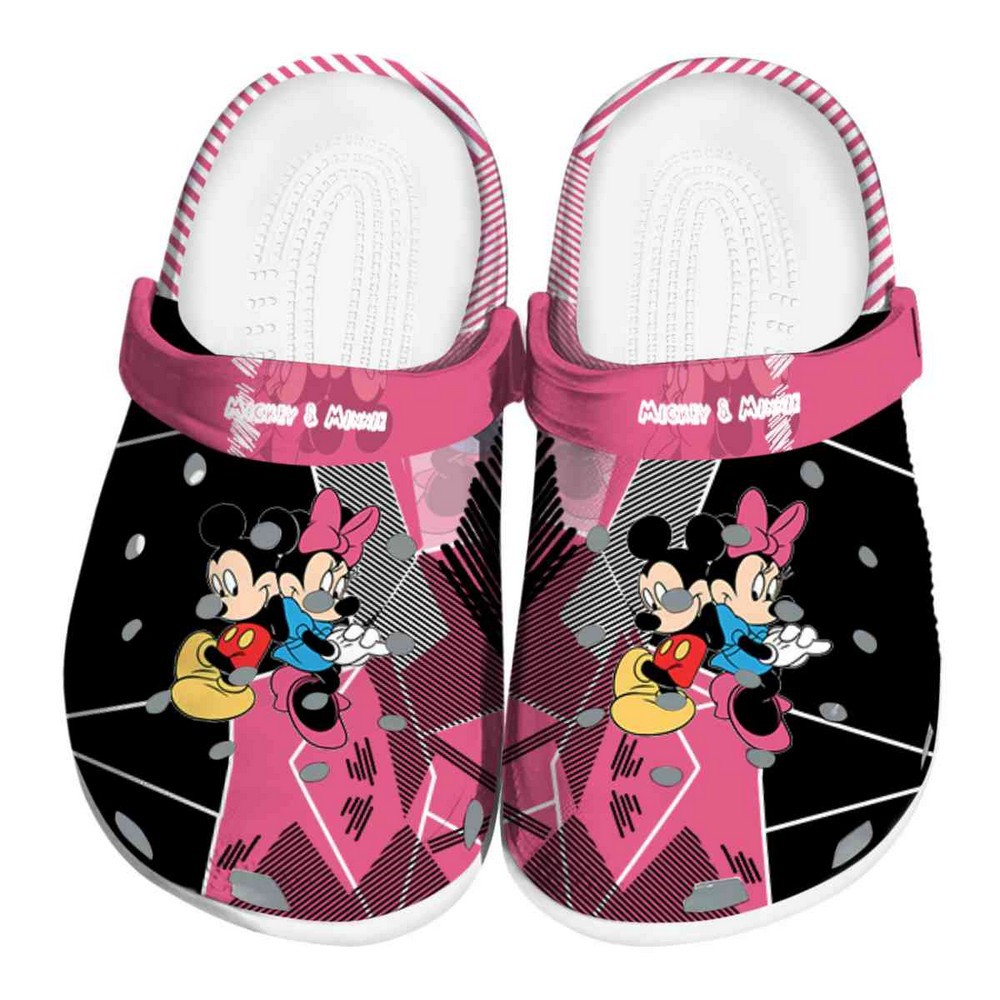 Mickey And Minnie Mouse Cartoon Crocs Crocband Clogs Shoes Comfortable For Men Women and Kids