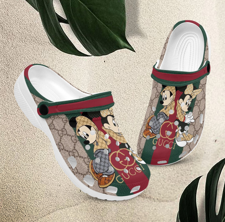 Mickey And Minnie Mouse Cartoon Crocs Crocband Clogs Shoes Comfortable For Men Women and Kids