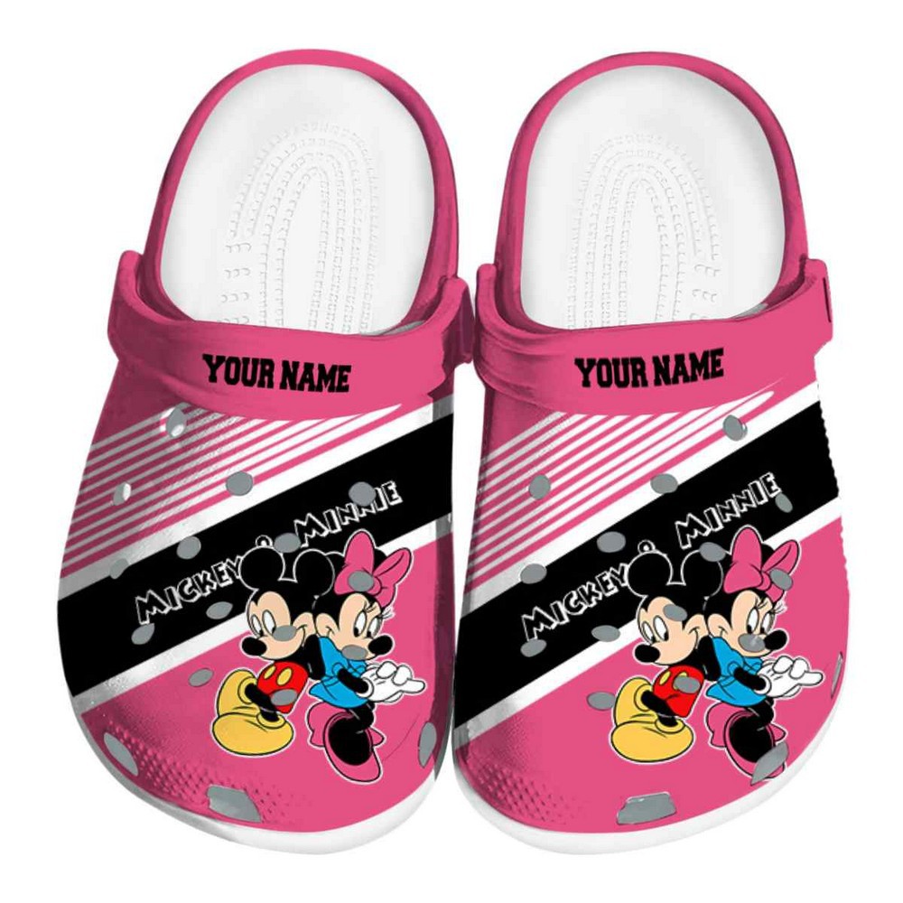 Mickey And Minnie Mouse Cartoon Crocs Crocband Clogs Shoes Comfortable For Men Women and Kids