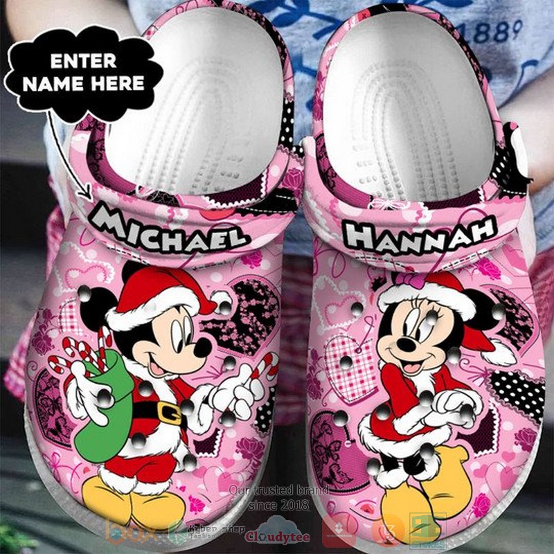 Mickey And Minnie Mouse Cartoon Crocs Crocband Clogs Shoes Comfortable For Men Women and Kids