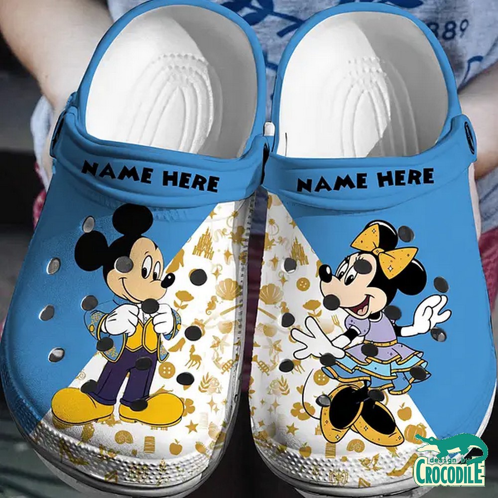 Mickey And Minnie Mouse Cartoon Crocs Crocband Clogs Shoes Comfortable For Men Women and Kids
