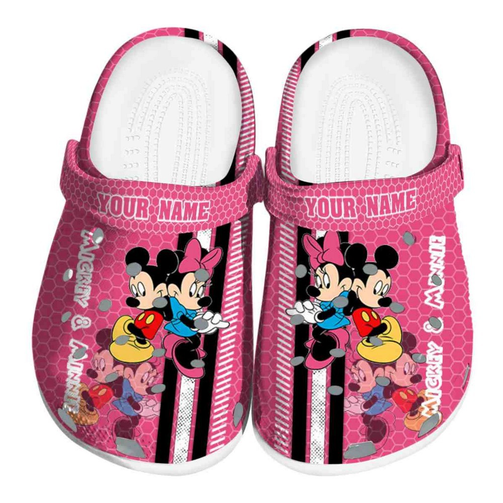 Mickey And Minnie Mouse Cartoon Crocs Crocband Clogs Shoes Comfortable For Men Women and Kids