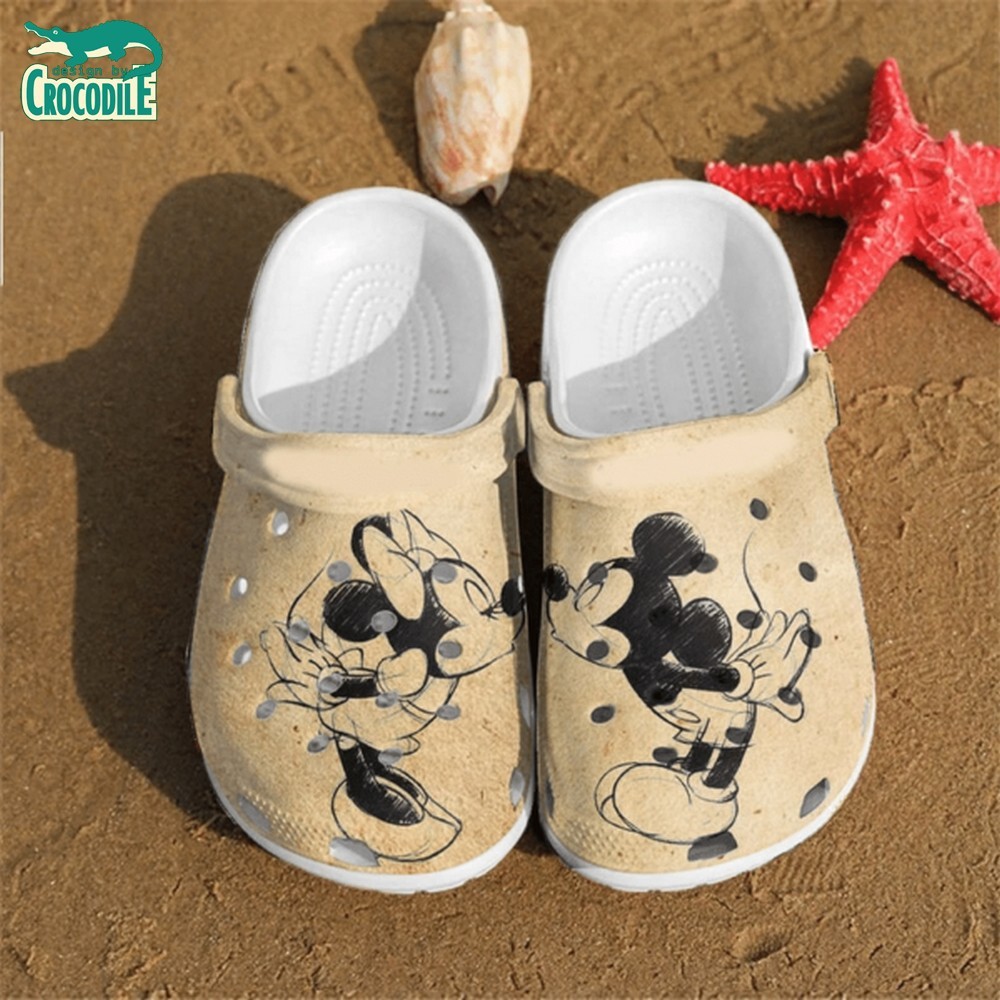 Mickey And Minnie Mouse Cartoon Crocs Crocband Clogs Shoes Comfortable For Men Women and Kids