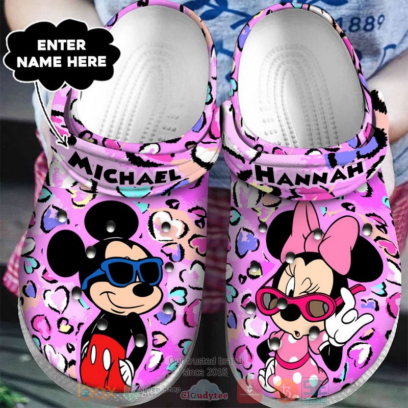 Mickey And Minnie Mouse Cartoon Crocs Crocband Clogs Shoes Comfortable For Men Women and Kids