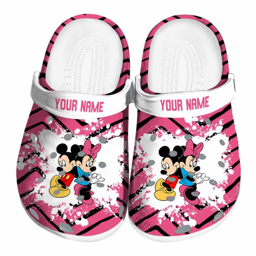 Mickey And Minnie Mouse Cartoon Crocs Crocband Clogs Shoes Comfortable For Men Women and Kids