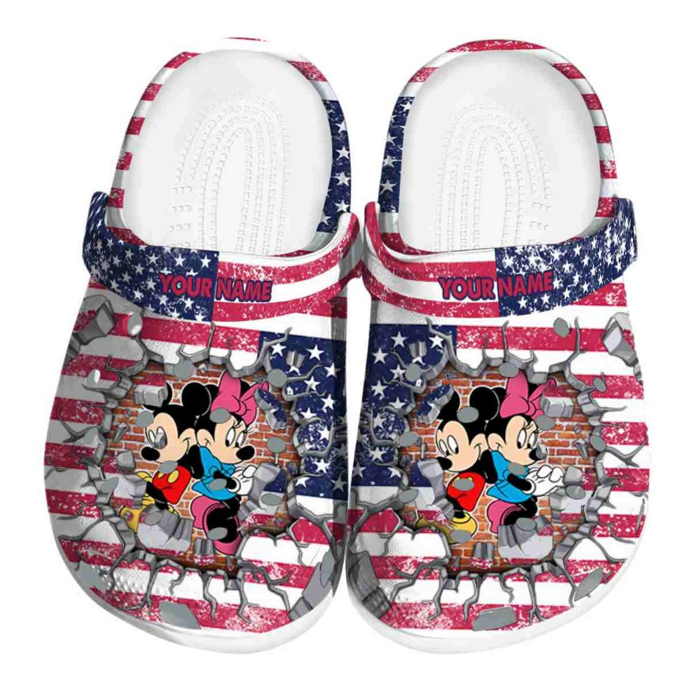 Mickey And Minnie Mouse Cartoon Crocs Crocband Clogs Shoes Comfortable For Men Women and Kids