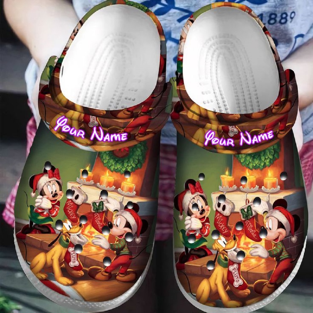 Mickey And Minnie Mouse Cartoon Crocs Crocband Clogs Shoes Comfortable For Men Women and Kids