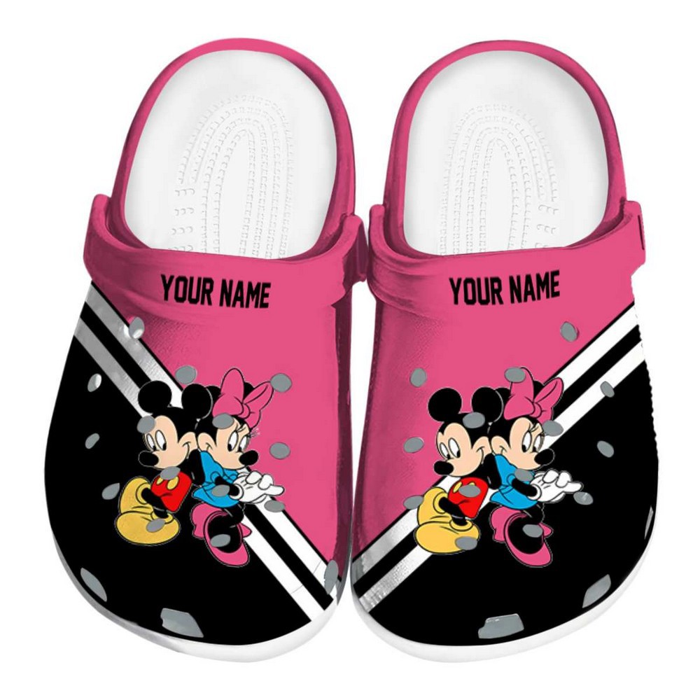 Mickey And Minnie Mouse Cartoon Crocs Crocband Clogs Shoes Comfortable For Men Women and Kids