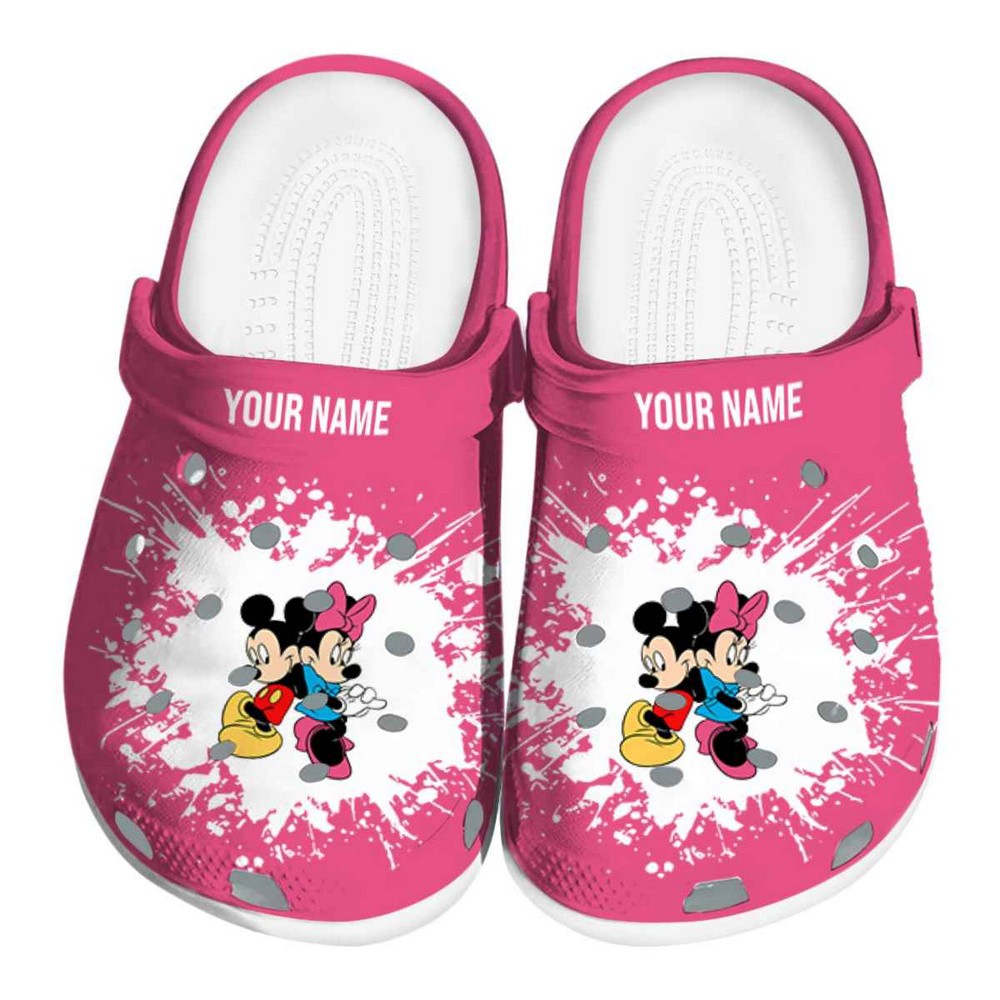 Mickey And Minnie Mouse Cartoon Crocs Crocband Clogs Shoes Comfortable For Men Women and Kids