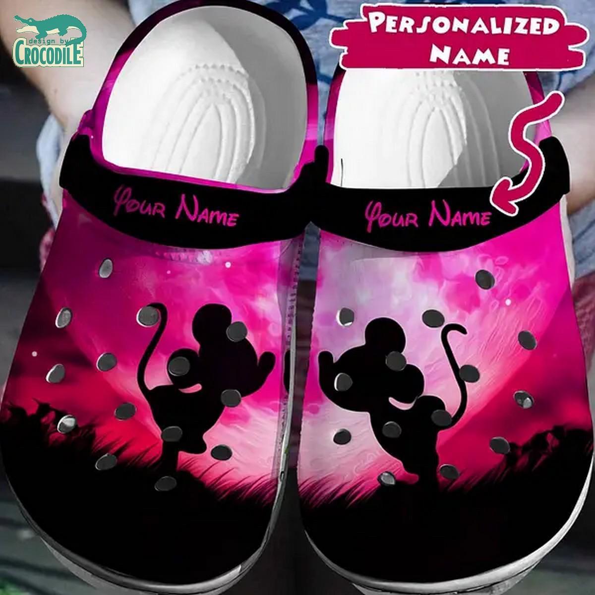 Mickey And Minnie Mouse Cartoon Crocs Crocband Clogs Shoes Comfortable For Men Women and Kids