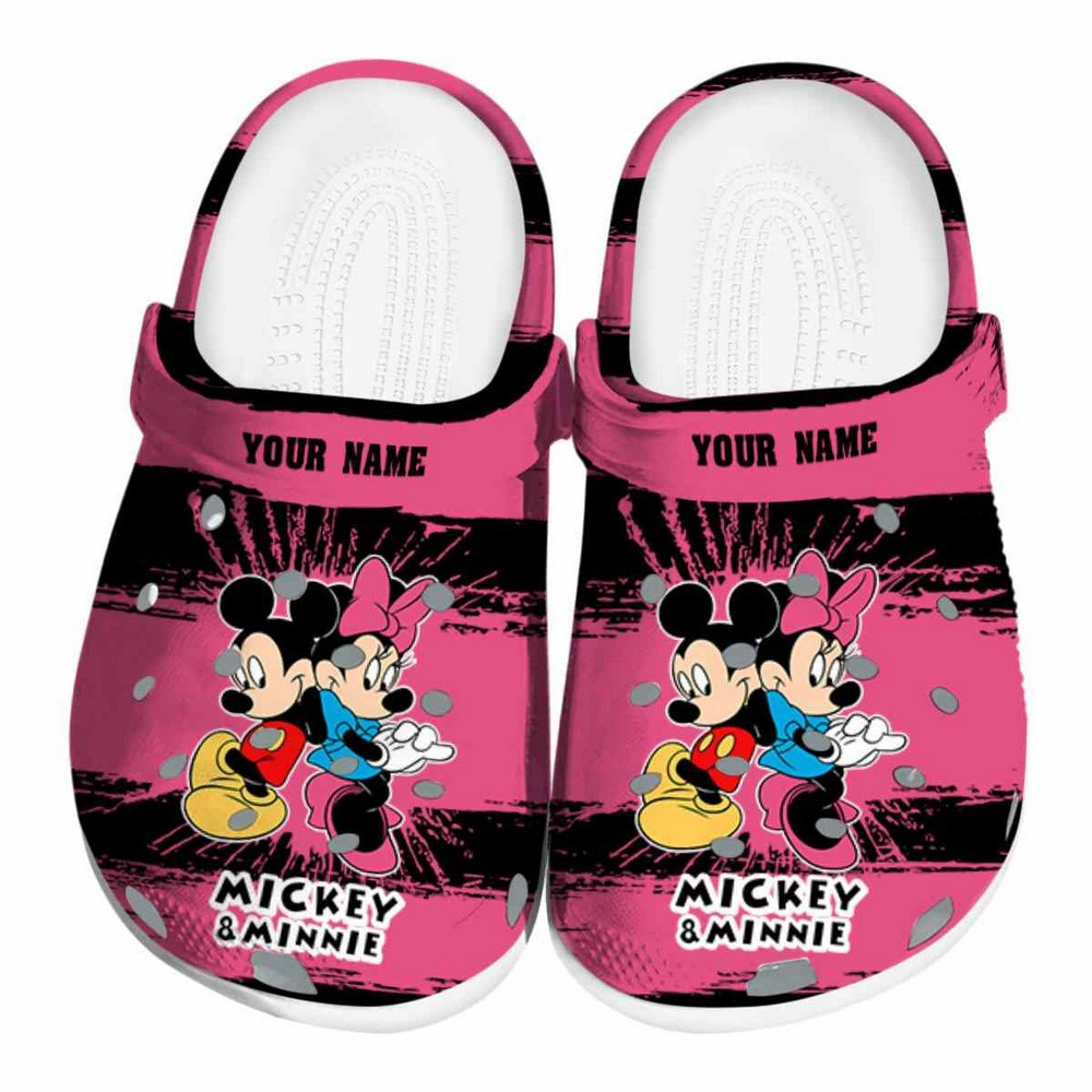 Mickey And Minnie Mouse Cartoon Crocs Crocband Clogs Shoes Comfortable For Men Women and Kids