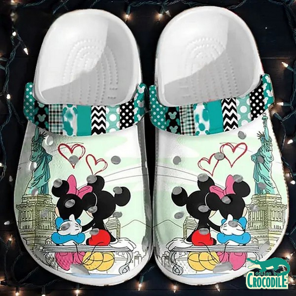 Mickey And Minnie Mouse Cartoon Crocs Crocband Clogs Shoes Comfortable For Men Women and Kids