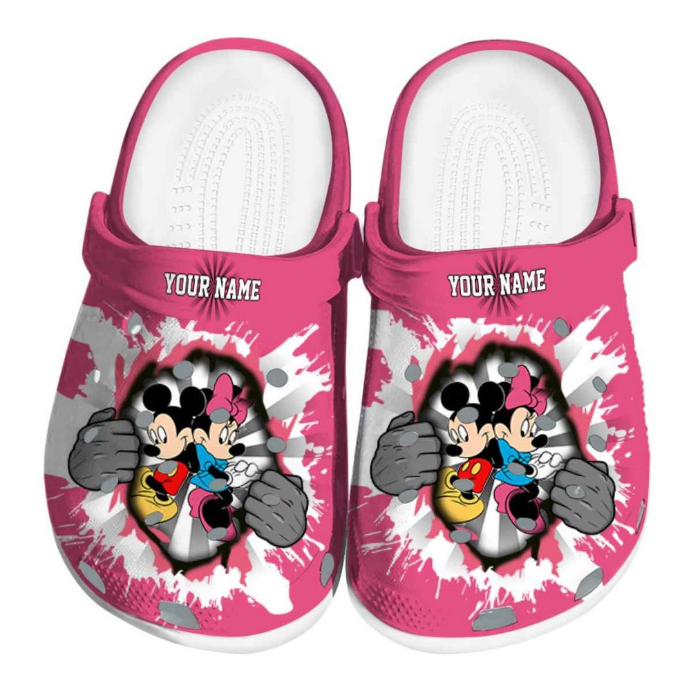 Mickey And Minnie Mouse Cartoon Crocs Crocband Clogs Shoes Comfortable For Men Women and Kids