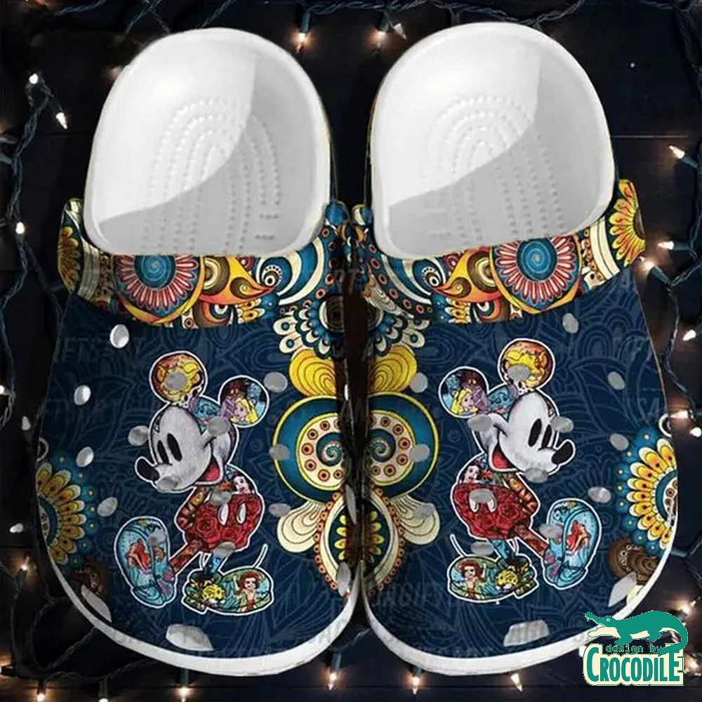 Mickey And Minnie Mouse Cartoon Crocs Crocband Clogs Shoes Comfortable For Men Women and Kids