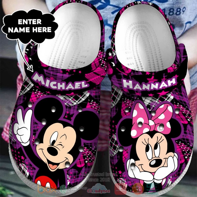 Mickey And Minnie Mouse Cartoon Crocs Crocband Clogs Shoes Comfortable For Men Women and Kids