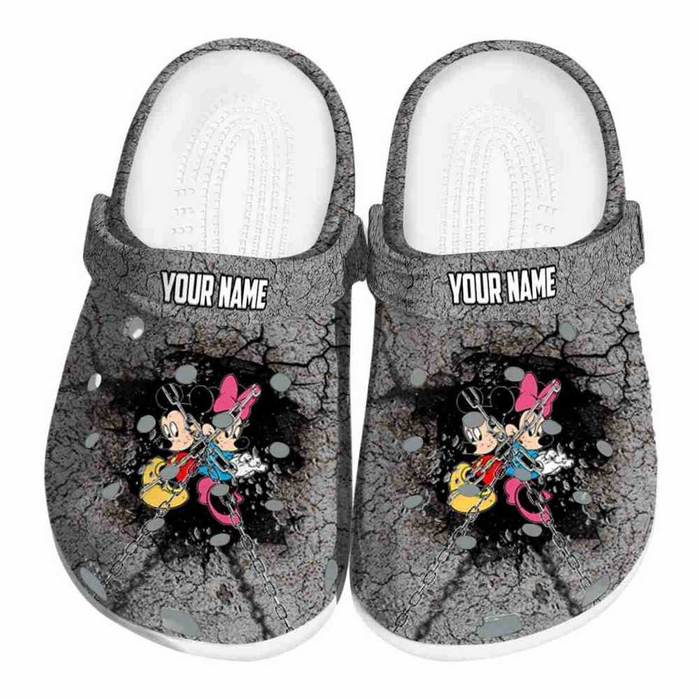 Mickey And Minnie Mouse Cartoon Crocs Crocband Clogs Shoes Comfortable For Men Women and Kids