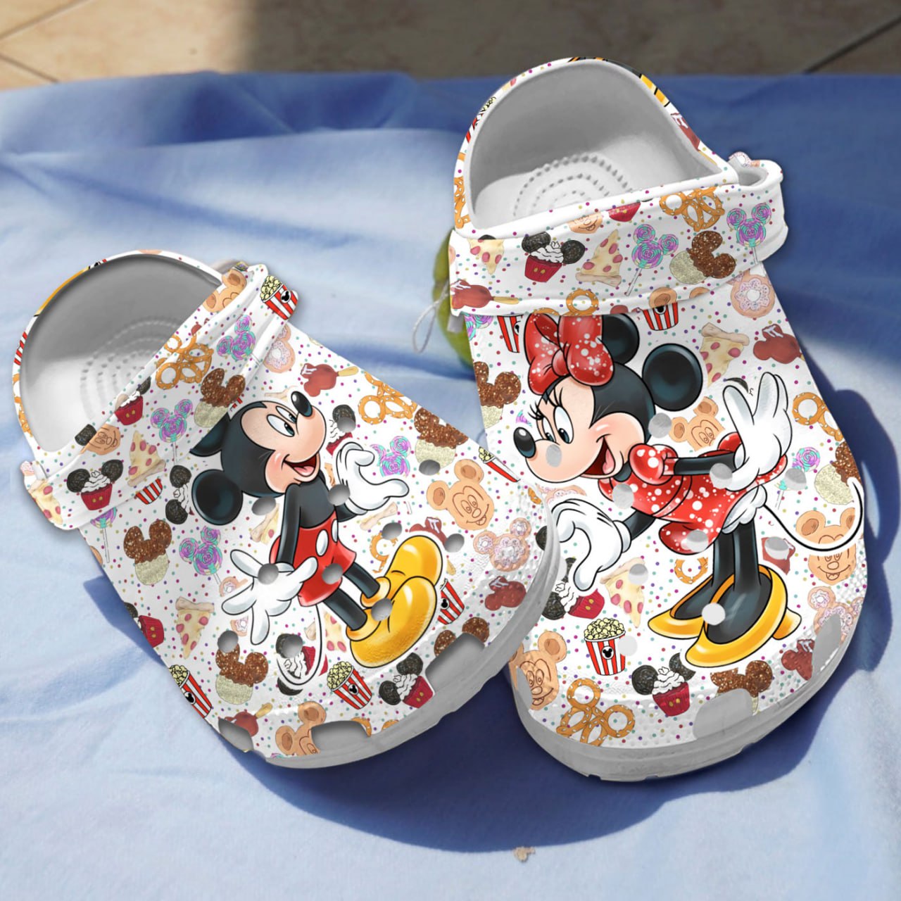 Mickey And Minnie Mouse Cartoon Crocs Crocband Clogs Shoes Comfortable For Men Women and Kids