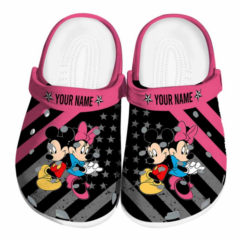 Mickey And Minnie Mouse Cartoon Crocs Crocband Clogs Shoes Comfortable For Men Women and Kids