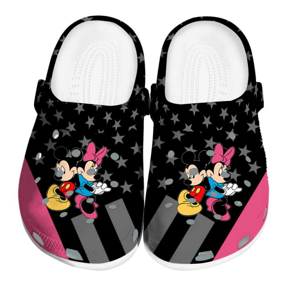 Mickey And Minnie Mouse Cartoon Crocs Crocband Clogs Shoes Comfortable For Men Women and Kids