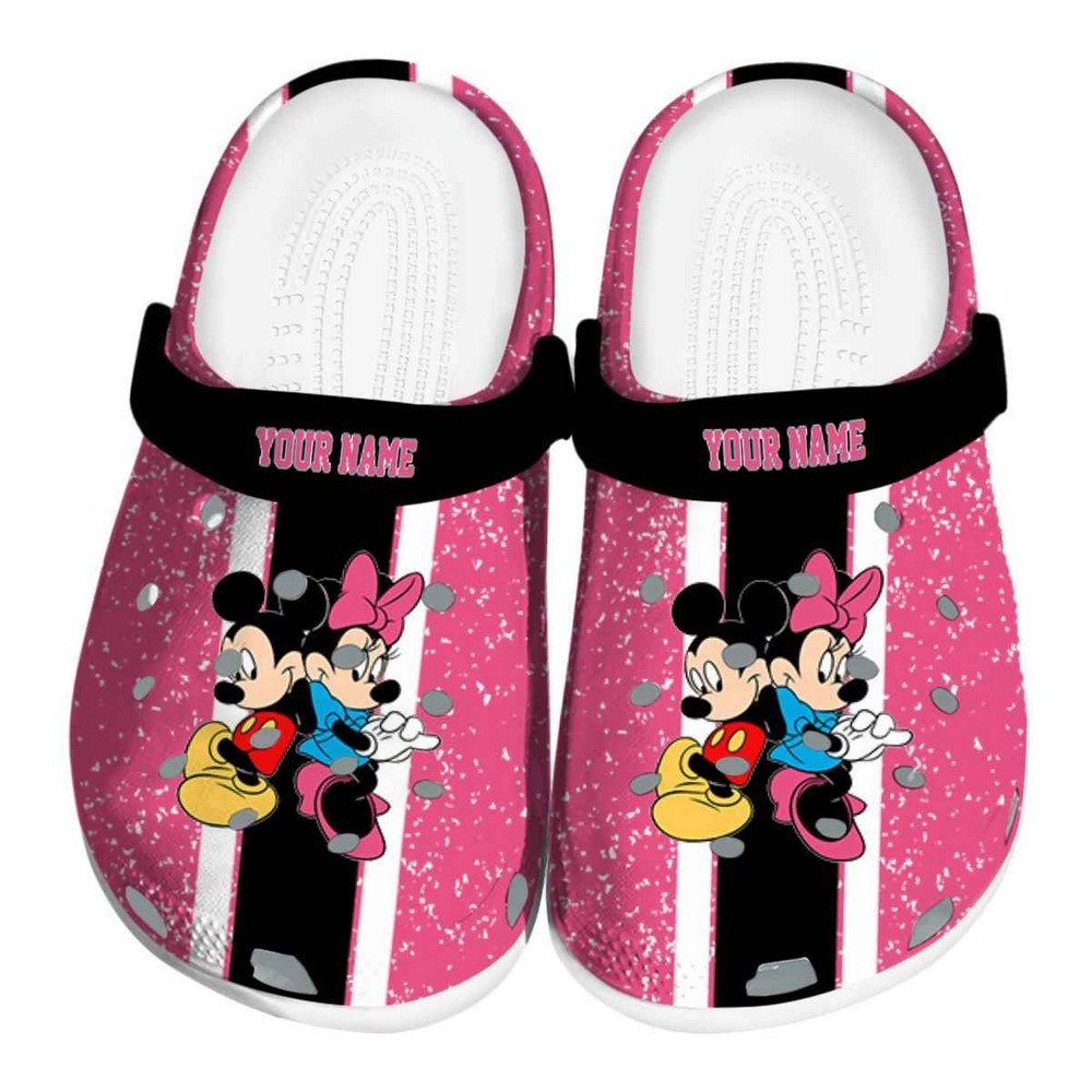 Mickey And Minnie Mouse Cartoon Crocs Crocband Clogs Shoes Comfortable For Men Women and Kids