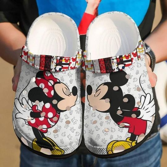 Mickey And Minnie Mouse Cartoon Crocs Crocband Shoes Clogs Custom Name For Men Women and Kids