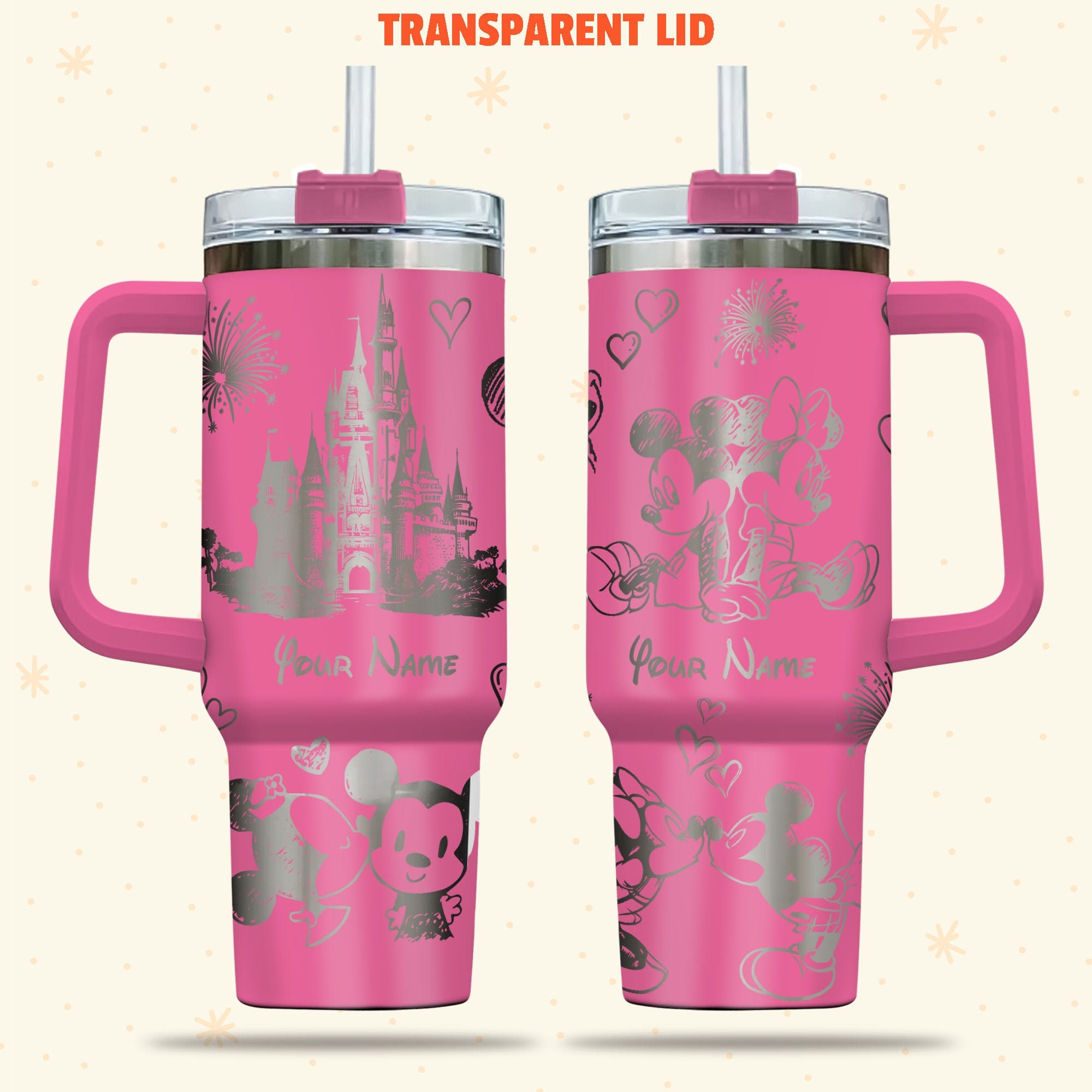 Mickey And Minnie Mouse Disney Cartoon Custom Stanley Cup 40 oz 30 oz Tumbler With HandleTVC2301980