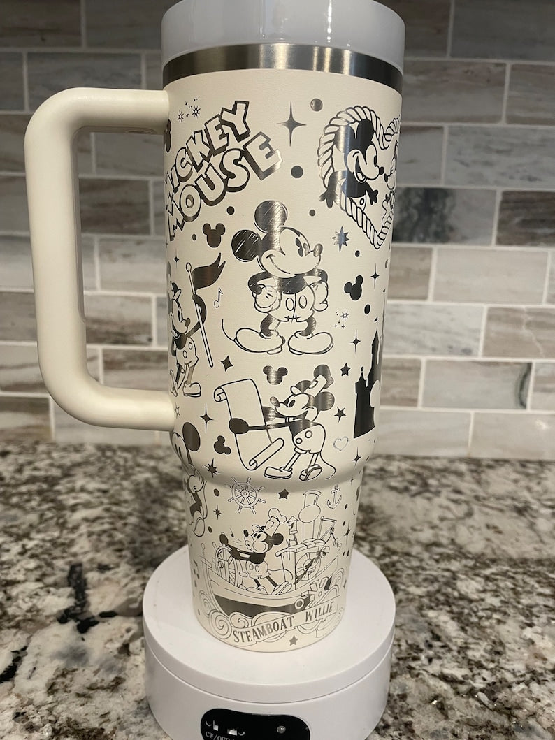 Mickey And Minnie With Castle Cartoon Custom Stanley Cup 40 oz 30 oz Tumbler With HandleTVC2301778 - Image 3