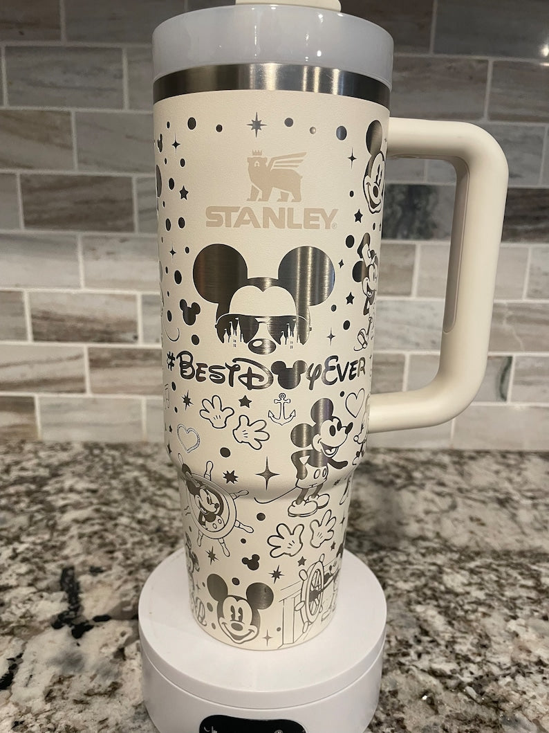 Mickey And Minnie With Castle Cartoon Custom Stanley Cup 40 oz 30 oz Tumbler With HandleTVC2301778