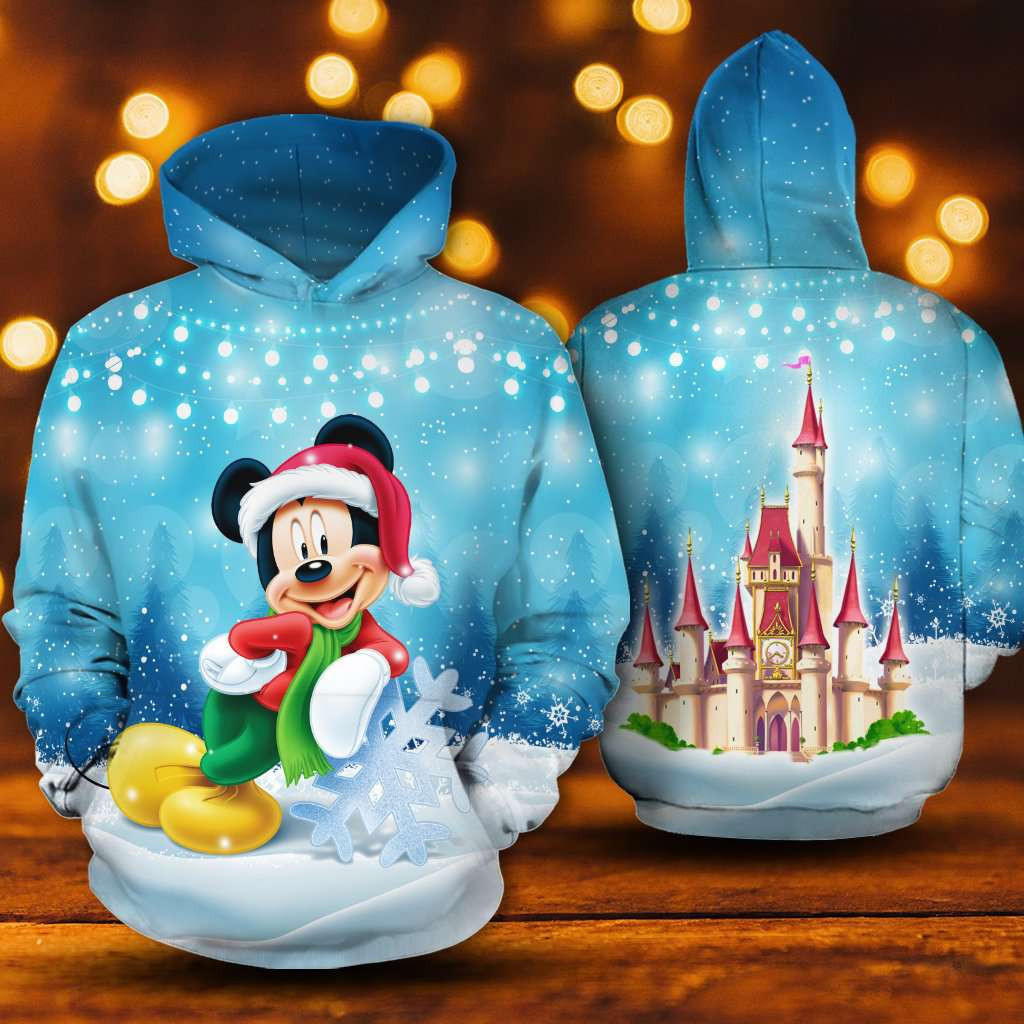 Mickey Disney Castle Art 3D All Over Print Hoodie, Zip Hoodie