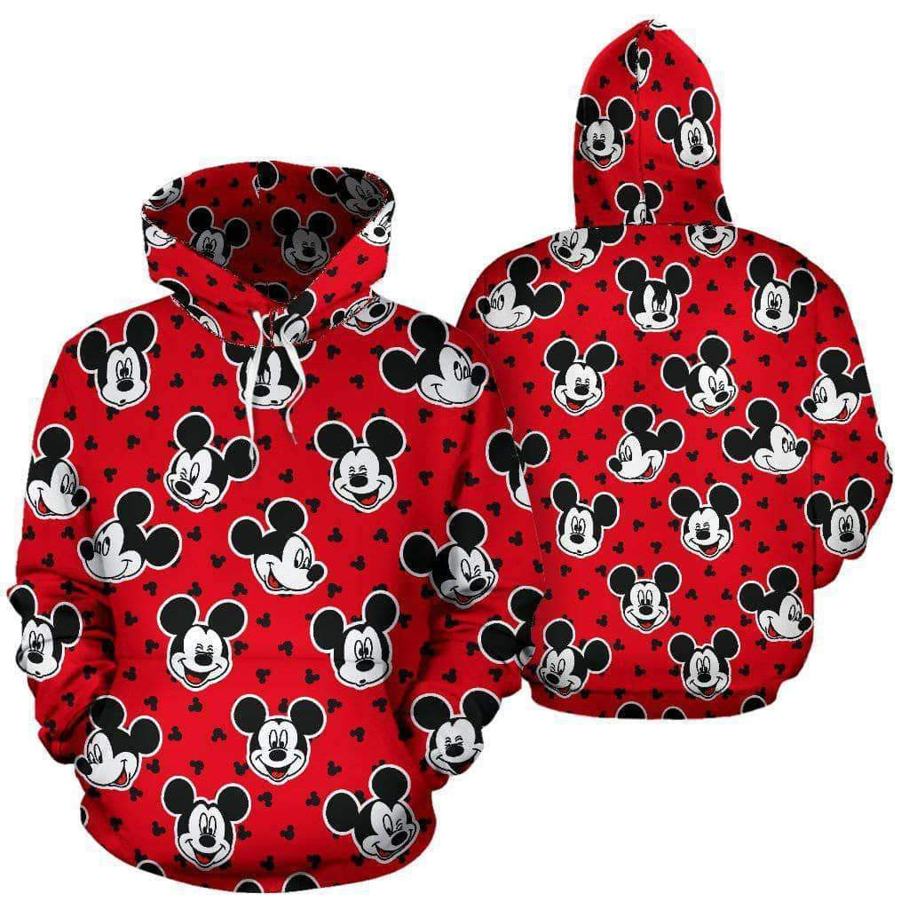 Mickey Head Pattern 3D All Over Print Hoodie, Zip Hoodie
