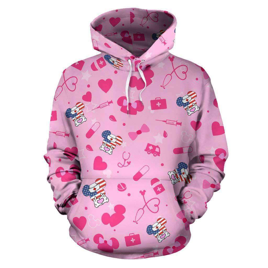 Mickey Minnie Head Nurse 3D All Over Print Hoodie, Zip Hoodie