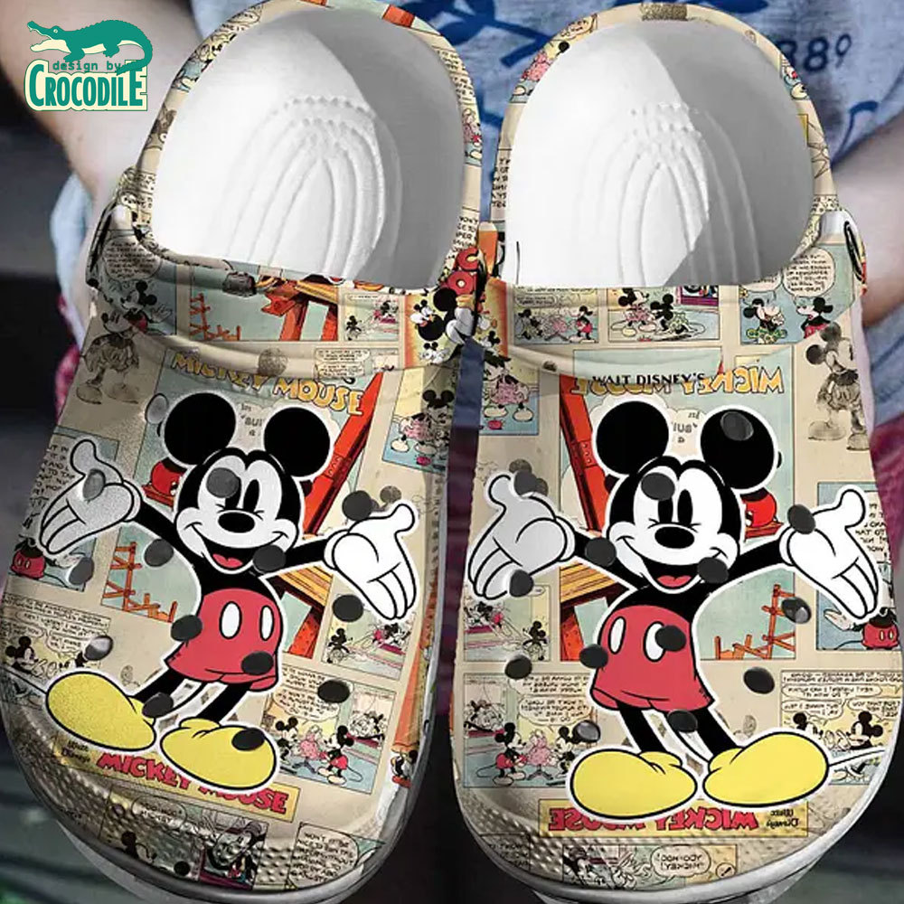 Mickey Mouse Cartoon Crocs Crocband Clogs Shoes Comfortable For Men Women and Kids